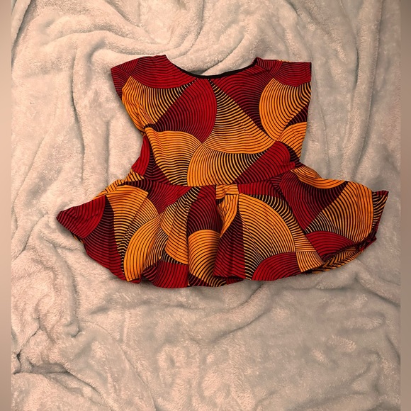 African print little girl blouse 100%cotton. New hand made by me - Picture 2 of 3